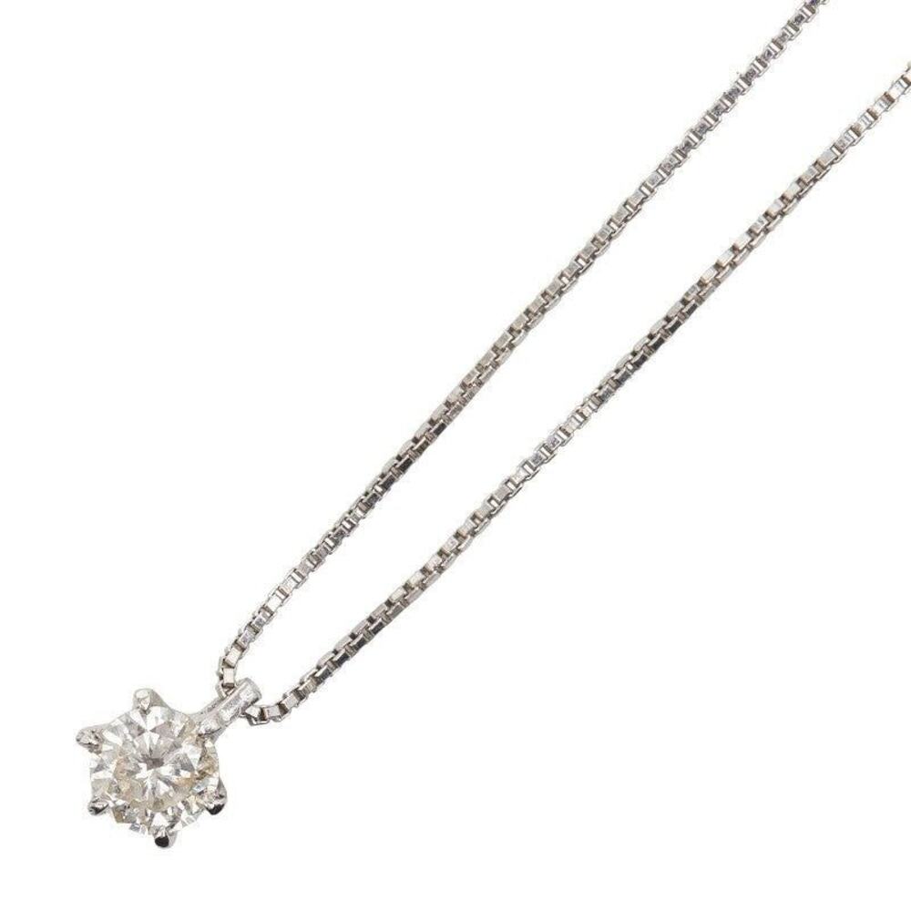 Unbranded Diamond Petite Platinum Pendant Necklace Silver